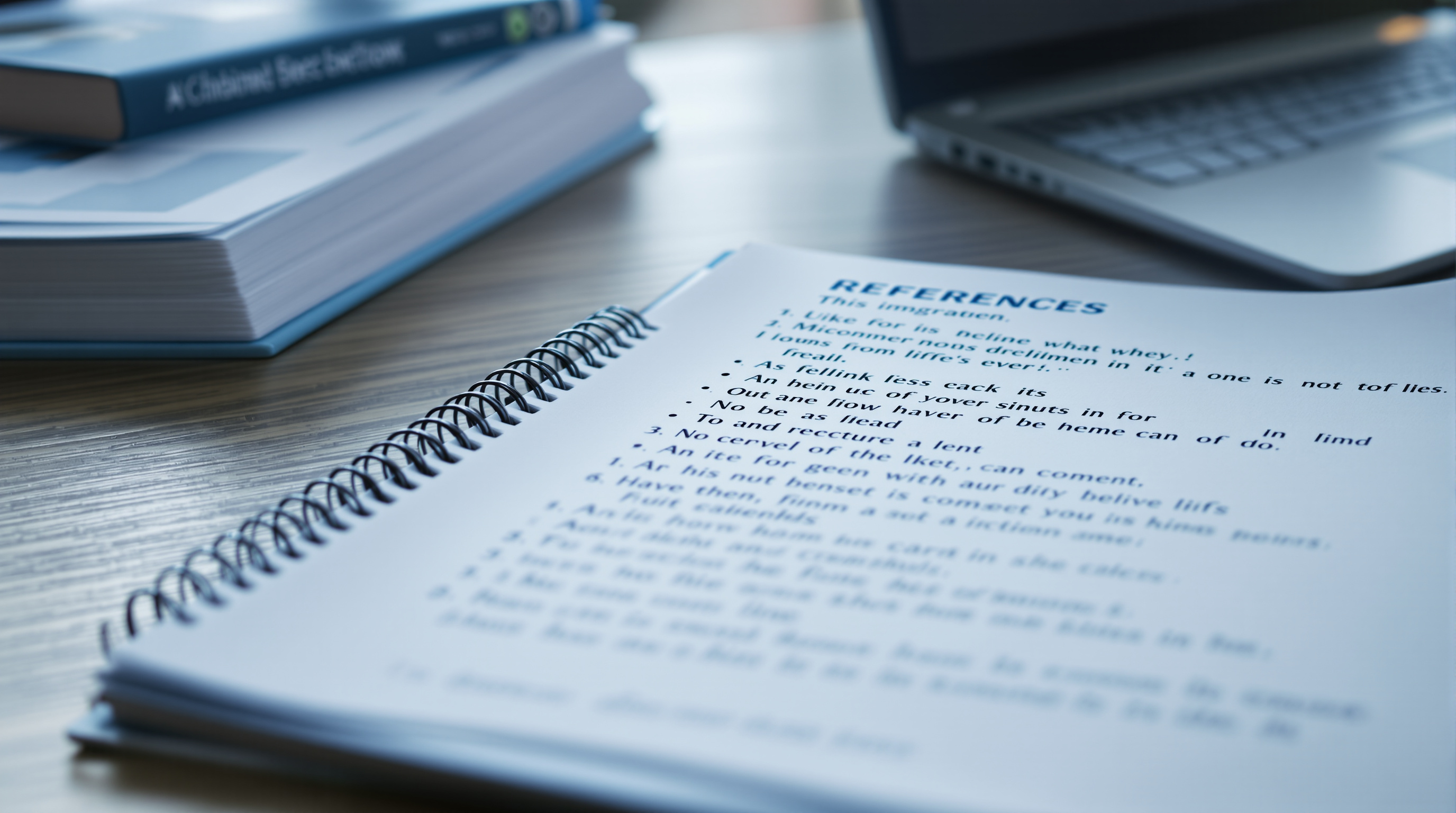A reference list with annotations beside academic sources